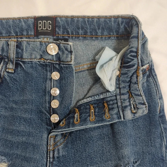 BDG Distressed Slim Straight Jeans, Color Blue Size 24 - Picture 9 of 15